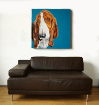 modern basset hound portrait