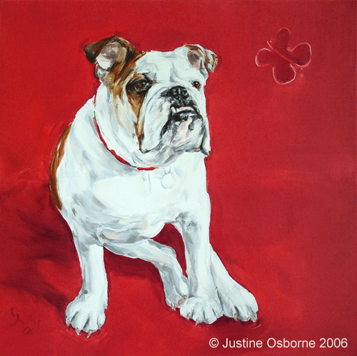 bulldog modern painting