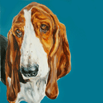 pet portrait basset hound painting