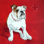 bulldog portrait painting