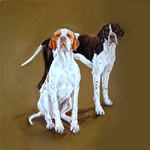 painting of pointer dogs